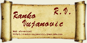 Ranko Vujanović vizit kartica